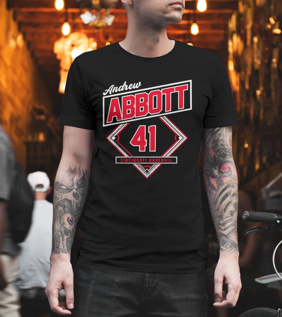 Andrew Abbott 41 Cincinnati Reds Baseball T-Shirt