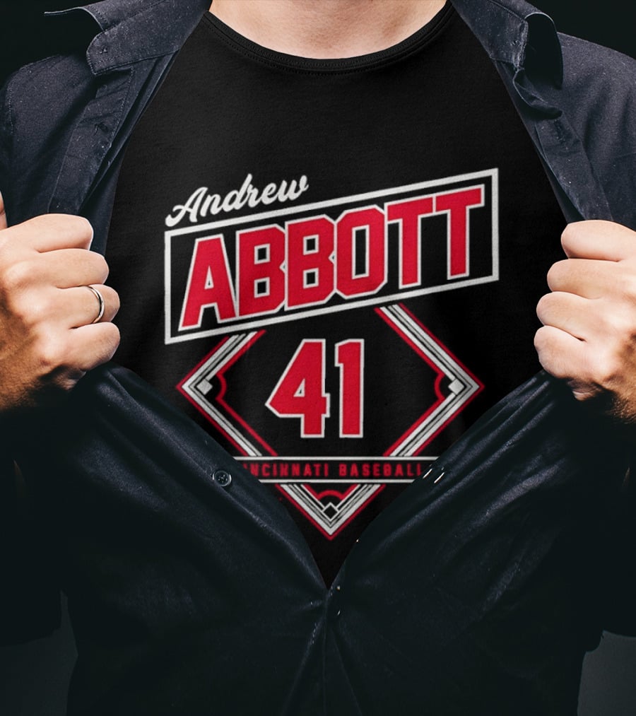 Andrew Abbott 41 Cincinnati Reds Baseball T-Shirt