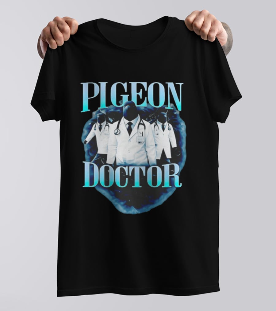 Pigeon Doctor Medical Humor Surreal Stethoscope T-Shirt
