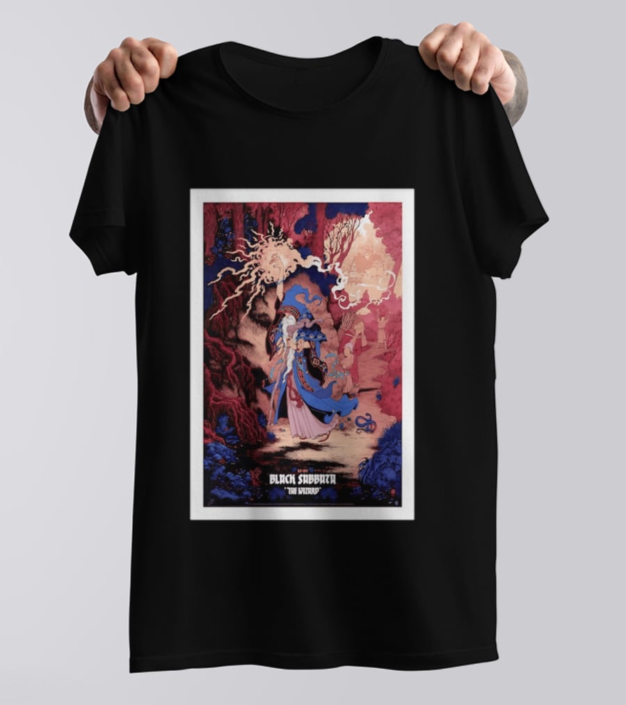 Black Sabbath The Wizard Rainbow Foil Edition Fantasy Scene T-Shirt