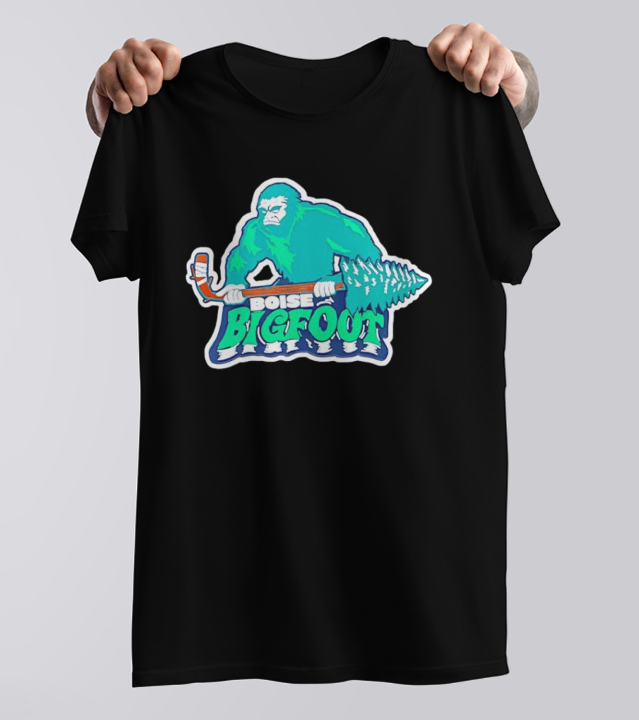 Boise Bigfoot Ice Hockey Team Sasquatch Hockey Stick T-Shirt