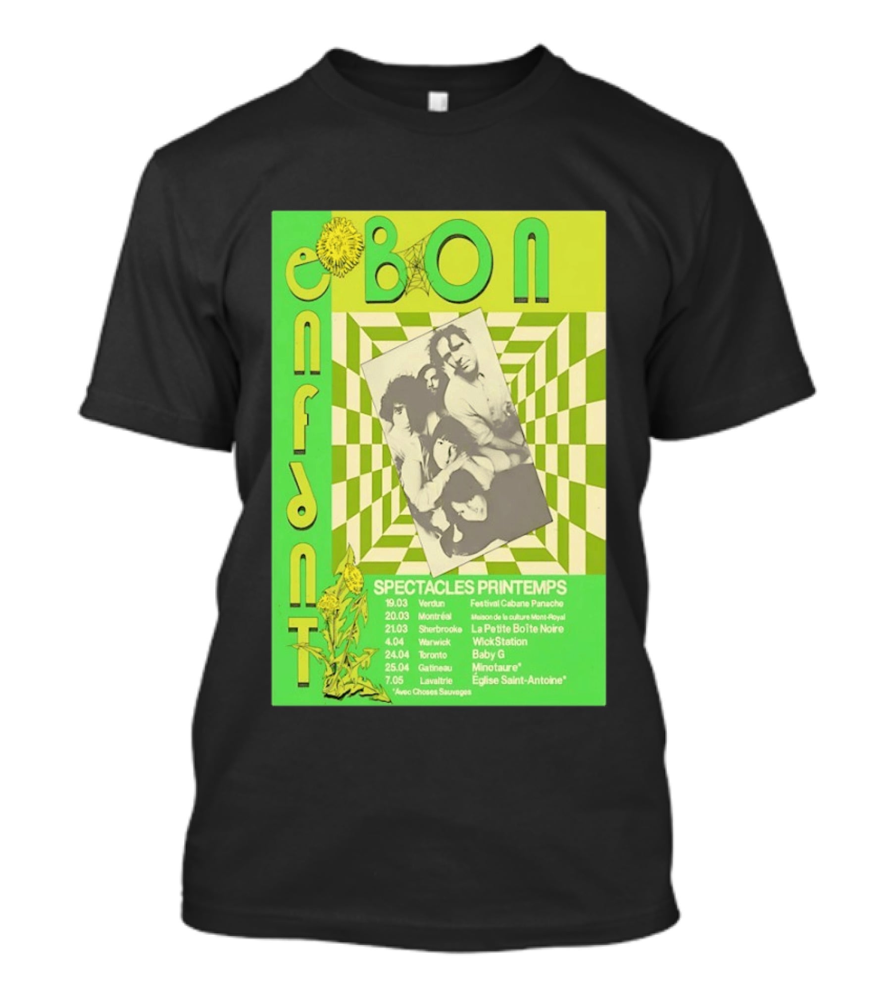 Bon Enfant Spectacles Printemps 2026 Tour Verdun Montréal Sherbrooke Warwick Toronto Gatineau Lavaltire T-Shirt