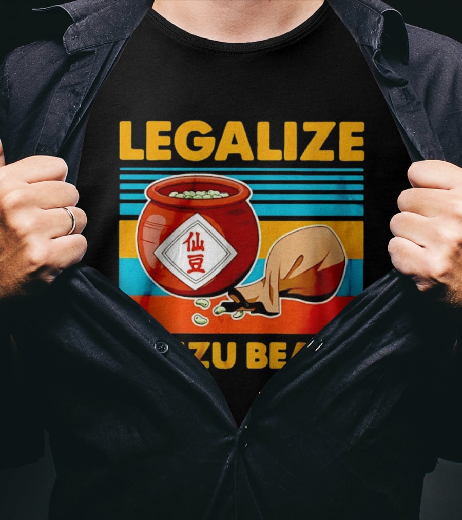 Legalize Senzu Beans Dragon Ball Kagome Jar Vintage Stripes T-Shirt