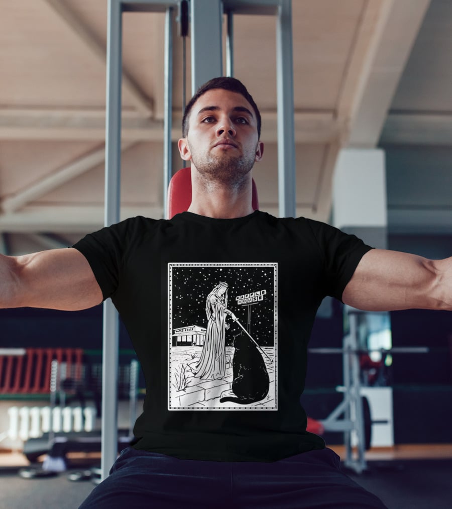 Medieval Cat Tarot Waffle House The Hermit T-Shirt