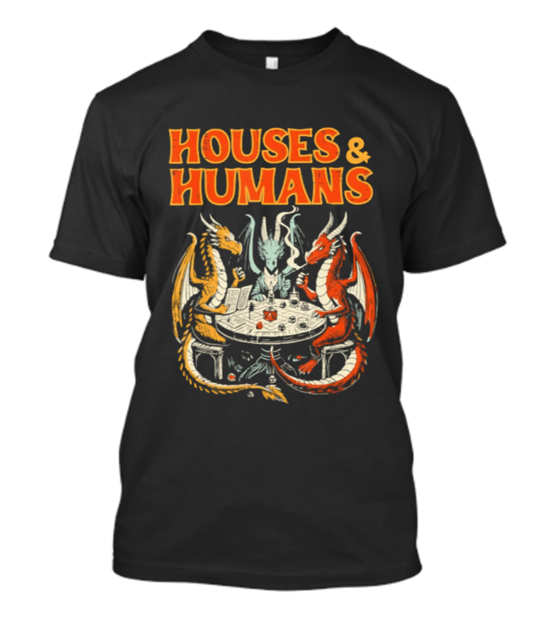 Houses Humans Dragons Trio Game Table T-Shirt
