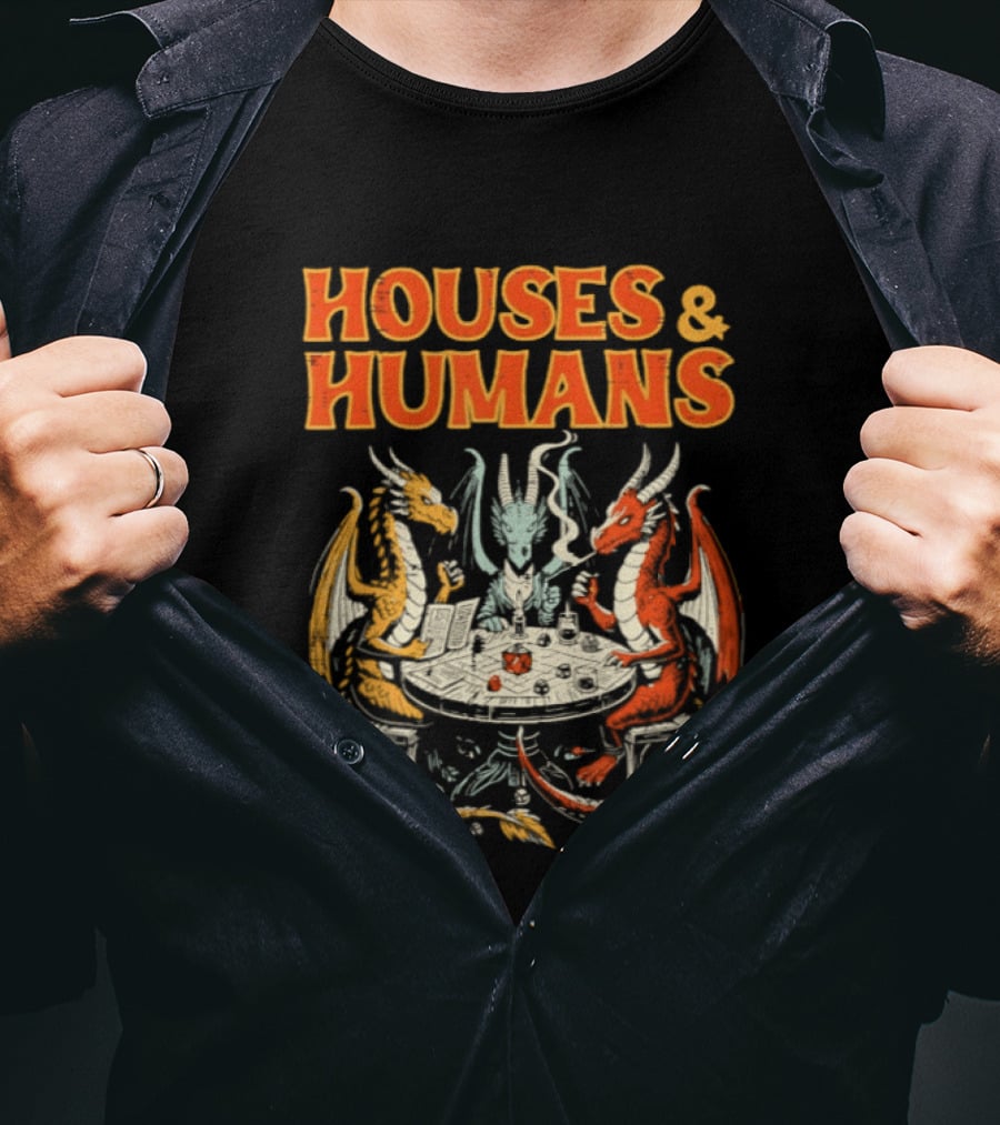 Houses Humans Dragons Trio Game Table T-Shirt