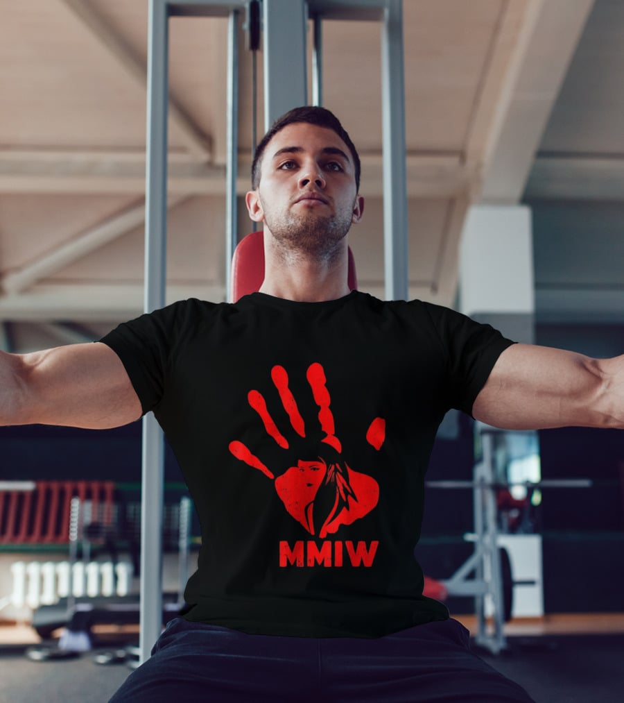 MMIW Red Handprint Symbol For Missing Murdered Indigenous Women Awareness T-Shirt