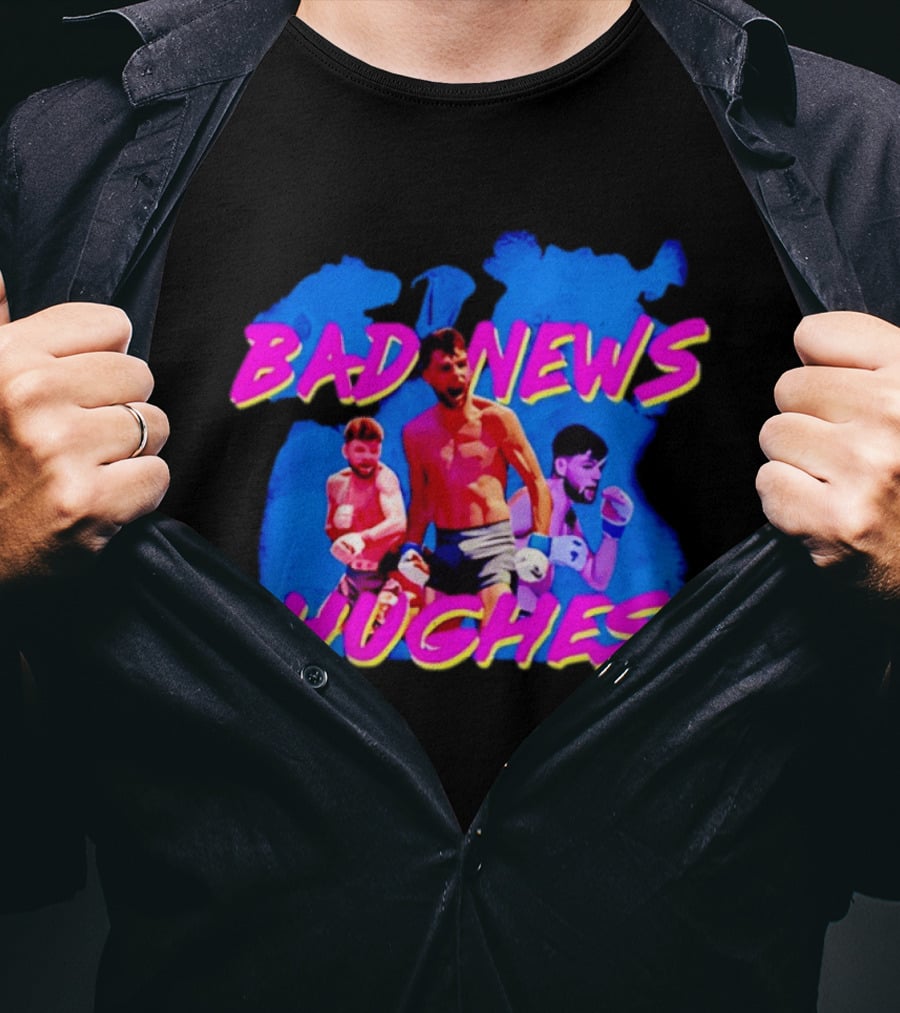 Bad News Hughes Boxing Fighter Action Trio T-Shirt