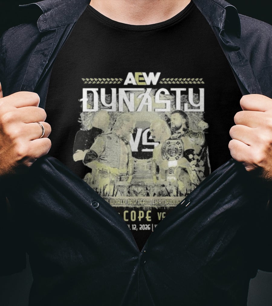 AEW Dynasty 2026 Cage Cope FTR Matchup T-Shirt