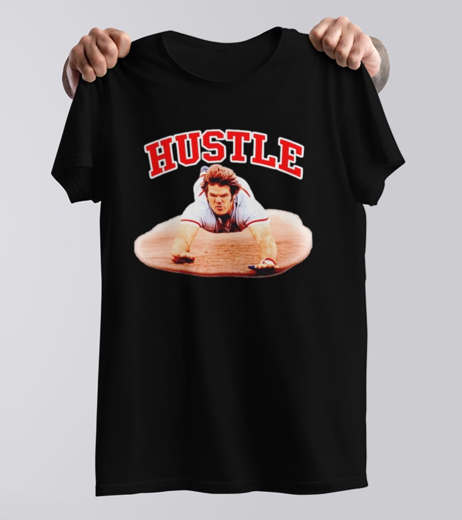Hustle Baseball Player Diving Slide Action Image T-Shirt