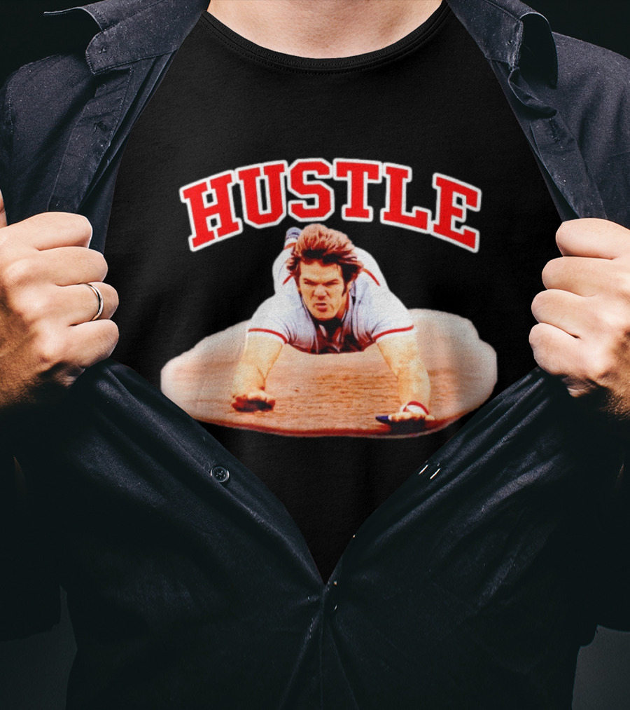 Hustle Baseball Player Diving Slide Action Image T-Shirt
