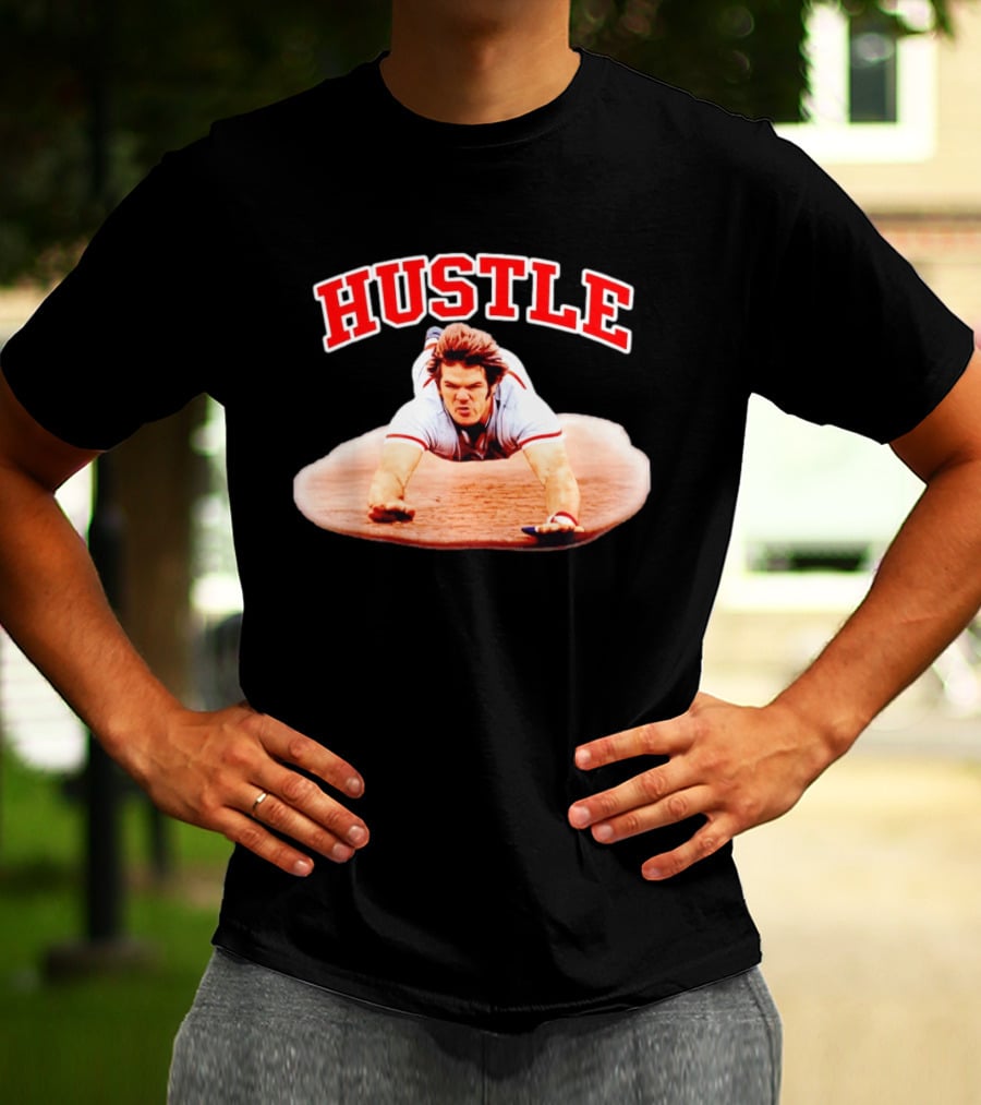Hustle Baseball Player Diving Slide Action Image T-Shirt