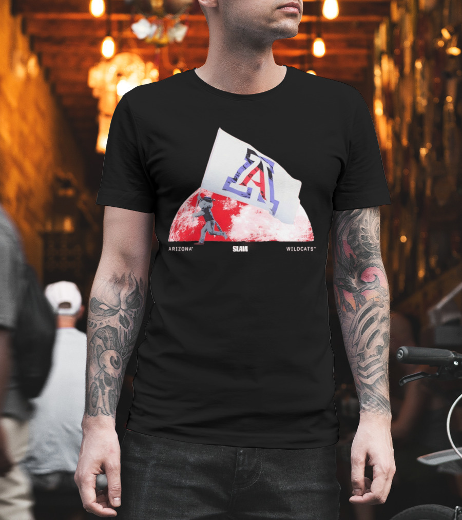 Arizona Wildcats Flag On The Moon SLAM Magazine T-Shirt