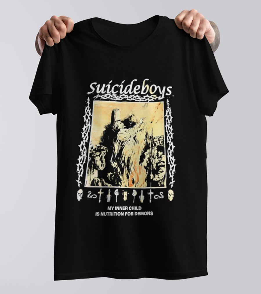 Suicideboys My Inner Child Is Nutrition For Demons Tarot Skeletons T-Shirt