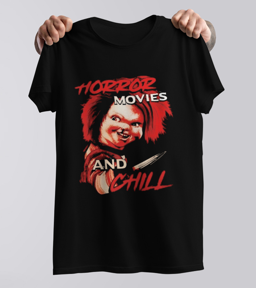 Chucky Horror Movies And Chill Knife Wielding Doll T-Shirt