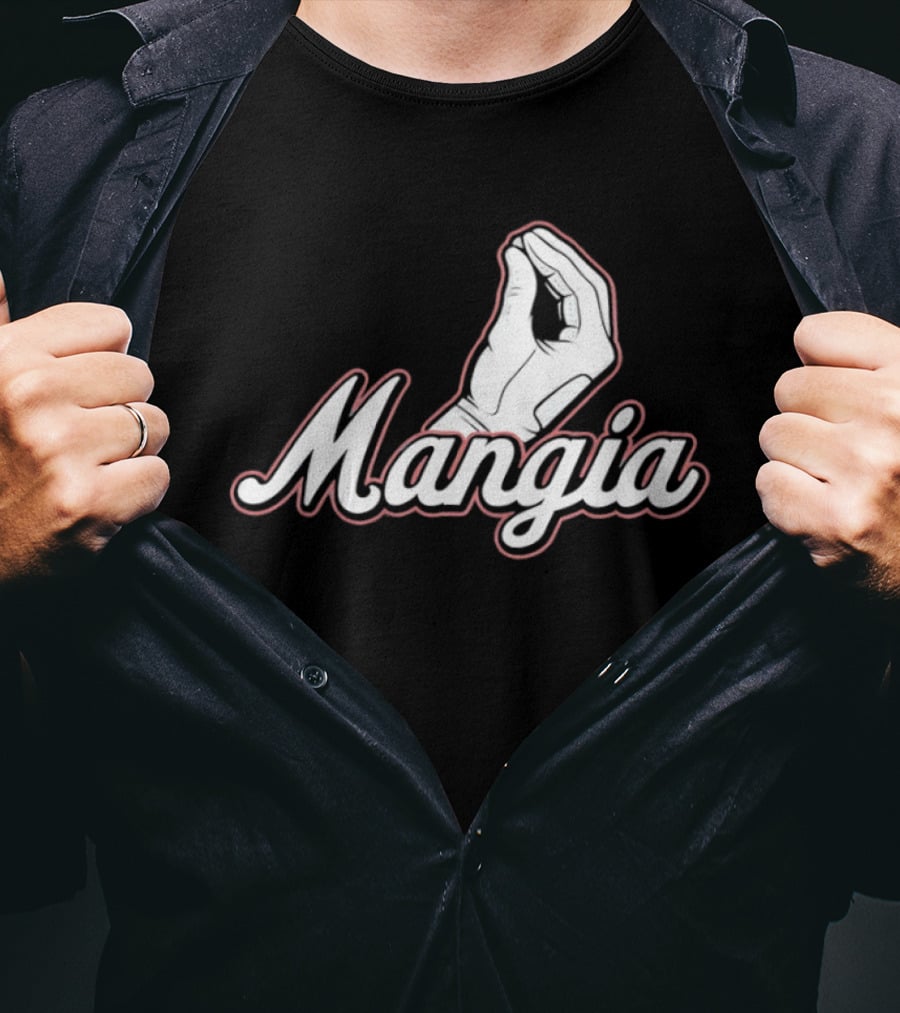 Mangia Italian Hand Gesture Classic Baseball T-Shirt