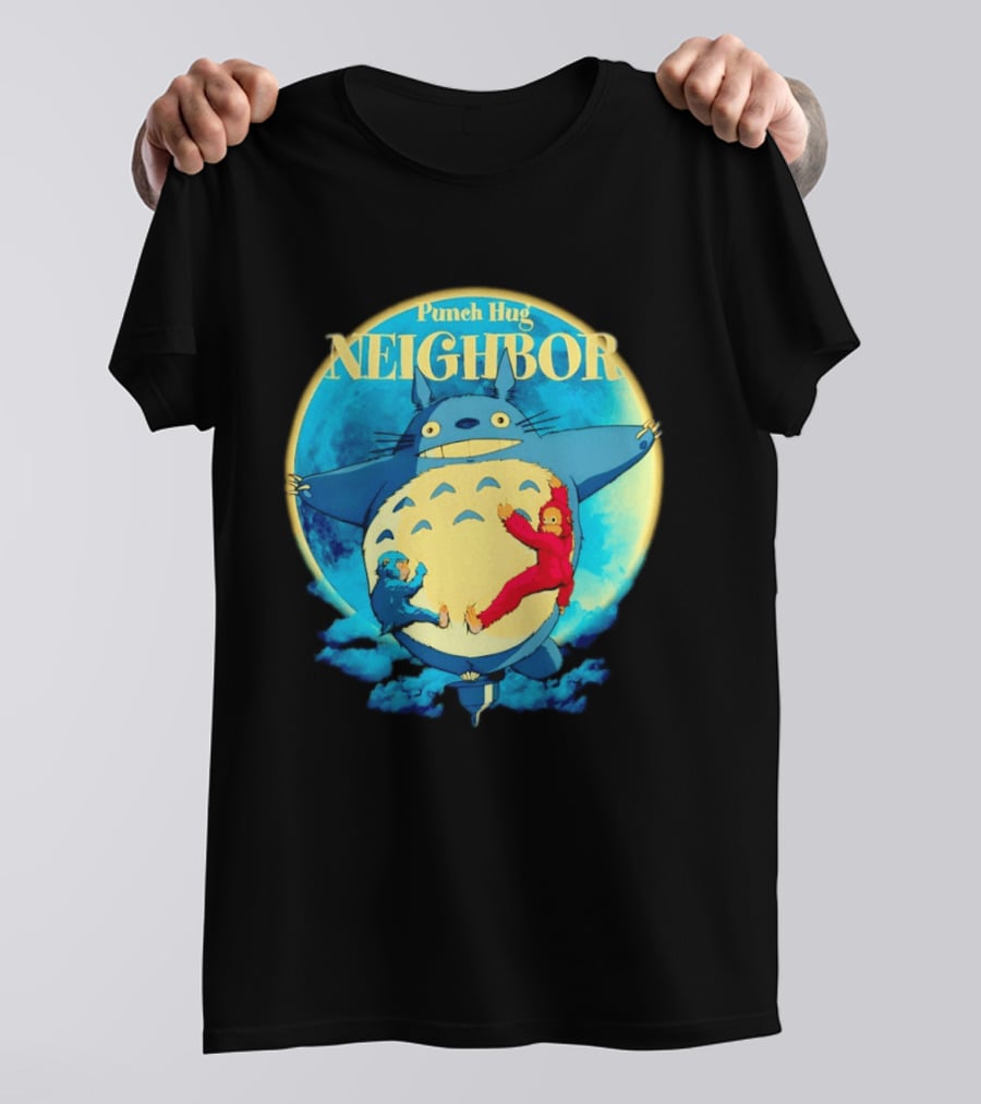 Punch Hug Neighbor Totoro Embrace With Two Punch Monkey T-Shirt
