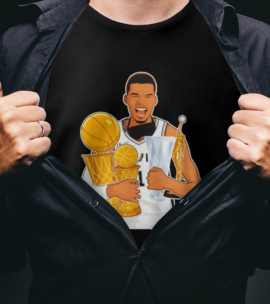 Victor Wembanyama Cartoon Trophy San Antonio Spurs MVP T-Shirt