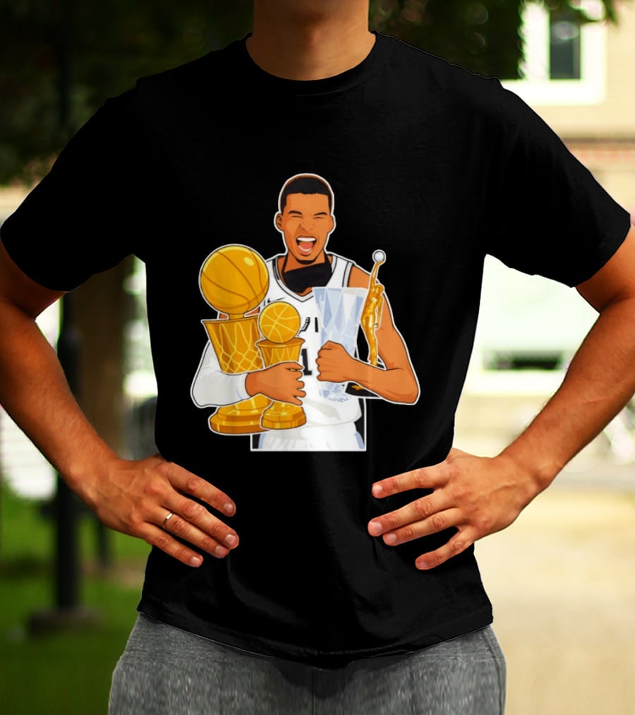 Victor Wembanyama Cartoon Trophy San Antonio Spurs MVP T-Shirt