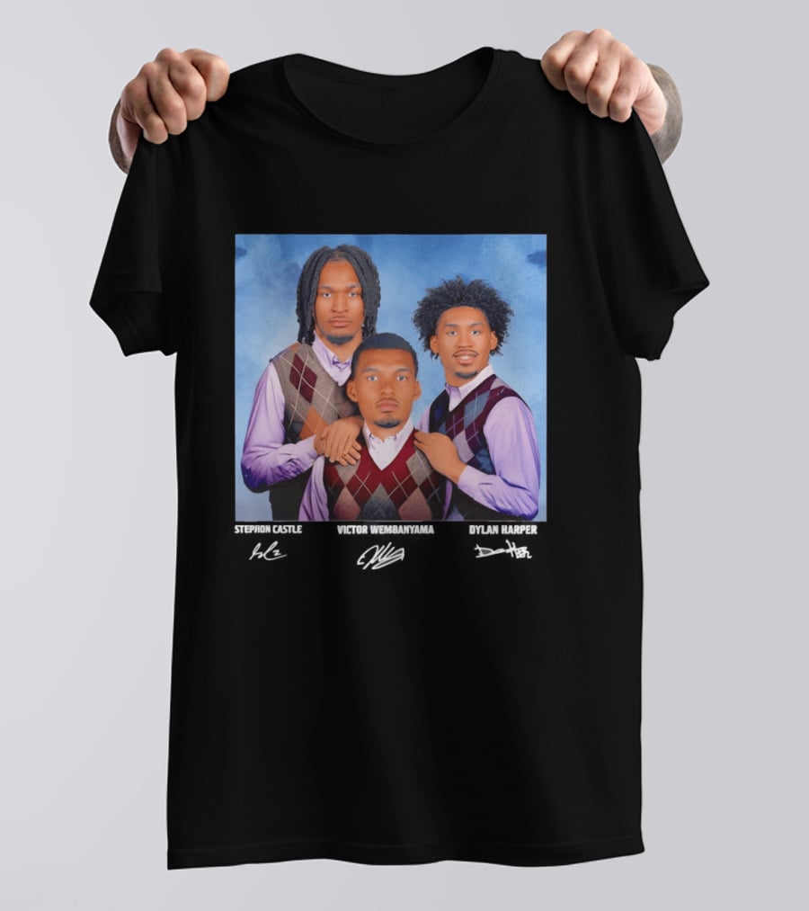 Victor Wembanyama Dylan Harper Stephon Castle Step Brothers San Antonio Spurs Signatures T-Shirt