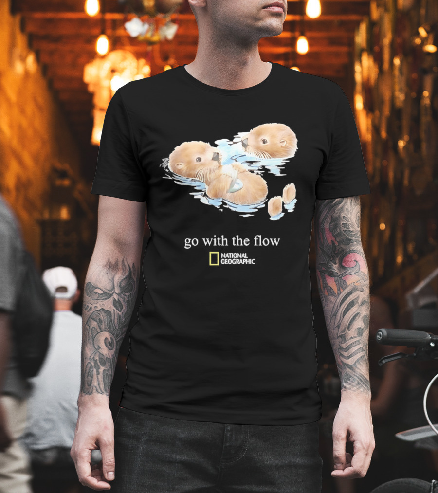 Go With The Flow Otters National Geographic T-Shirt