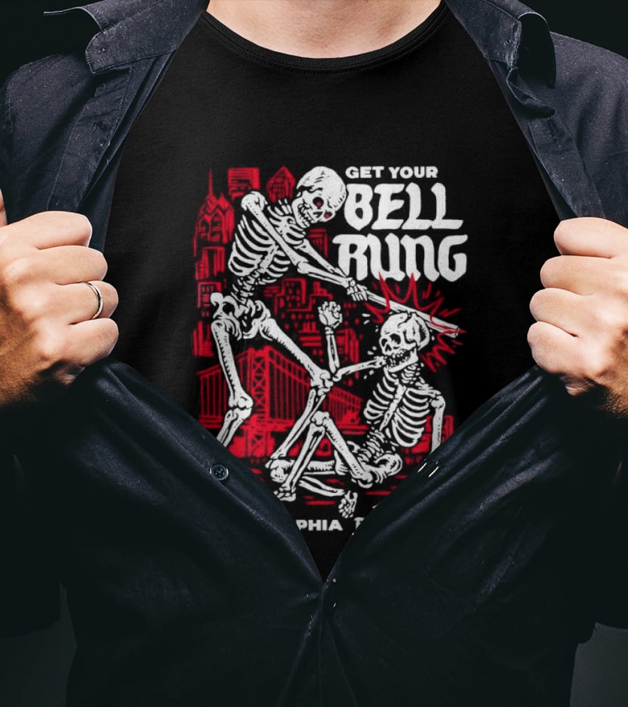 Get Your Bell Rung Philadelphia Baseball Skeleton T-Shirt