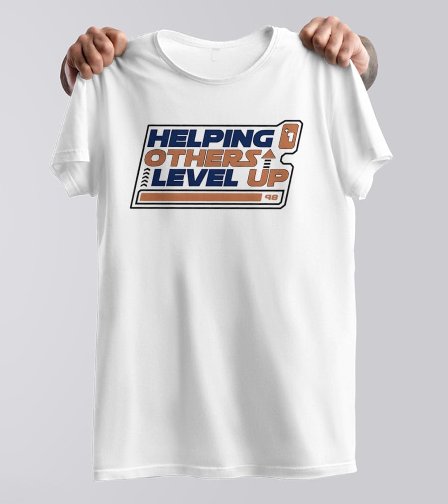 Helping Others Level Up Gaming Inspired Design With Arrow And Plus One T-Shirt