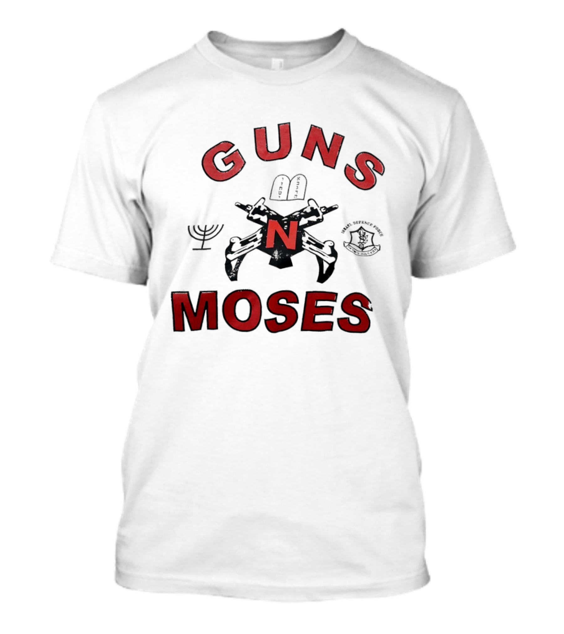 Guns N Moses Menorah Ten Commandments Guns N Roses Band T-Shirt