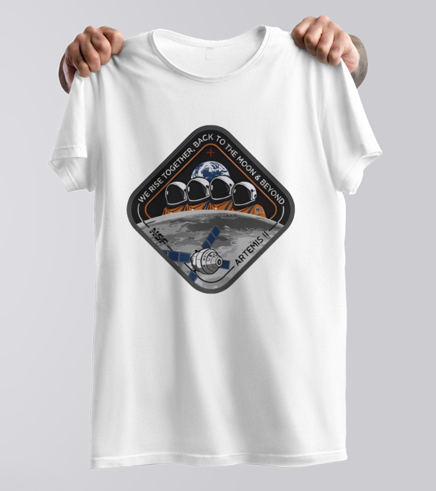 Reid Wiseman Victor Glover Christina Koch NASA Jeremy Hansen Artemis II We Rise Together Back To The Moon And Beyond T-Shirt
