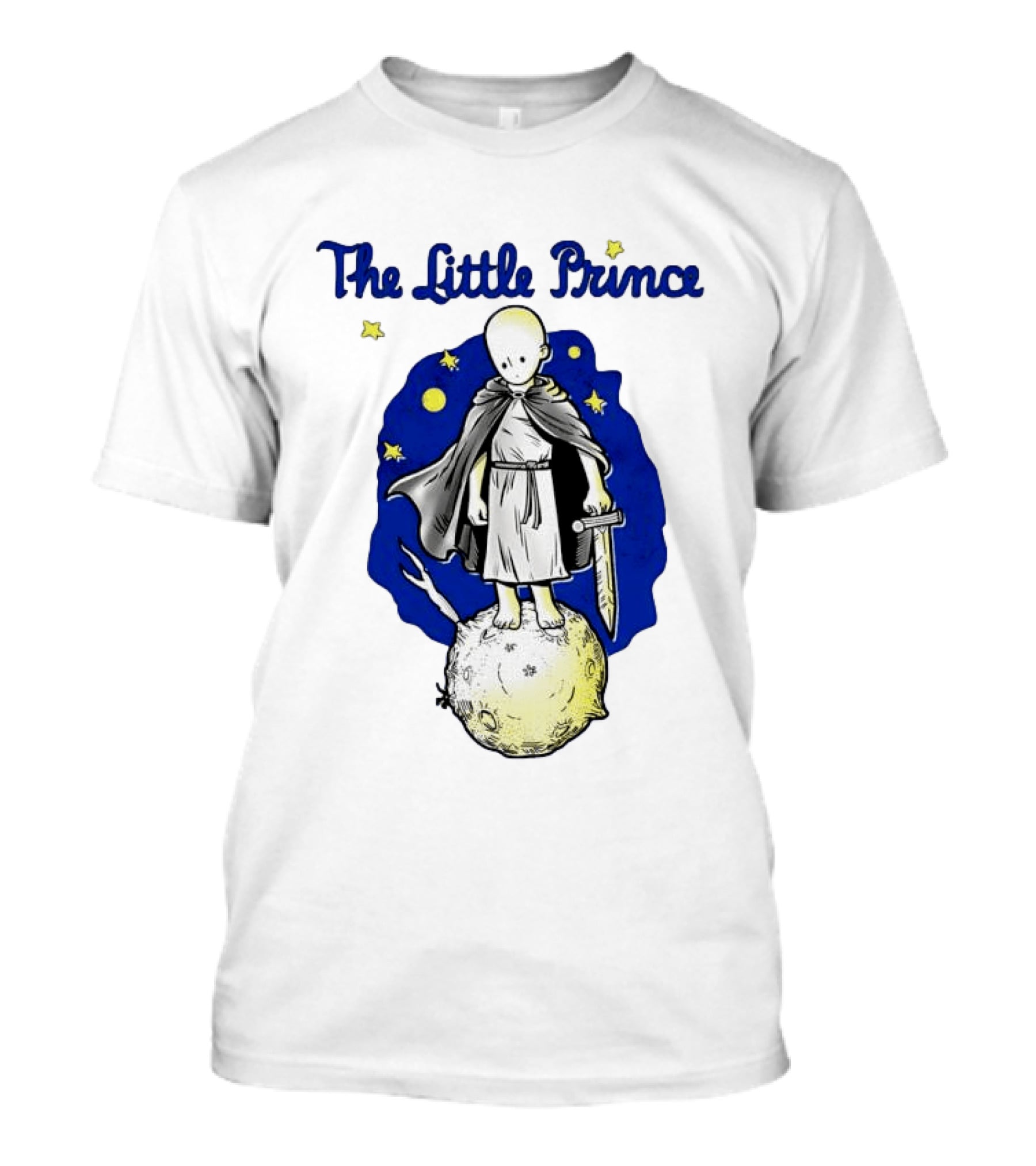 The Little Prince Standing On Asteroid B612 With Stars And Sword T-Shirt