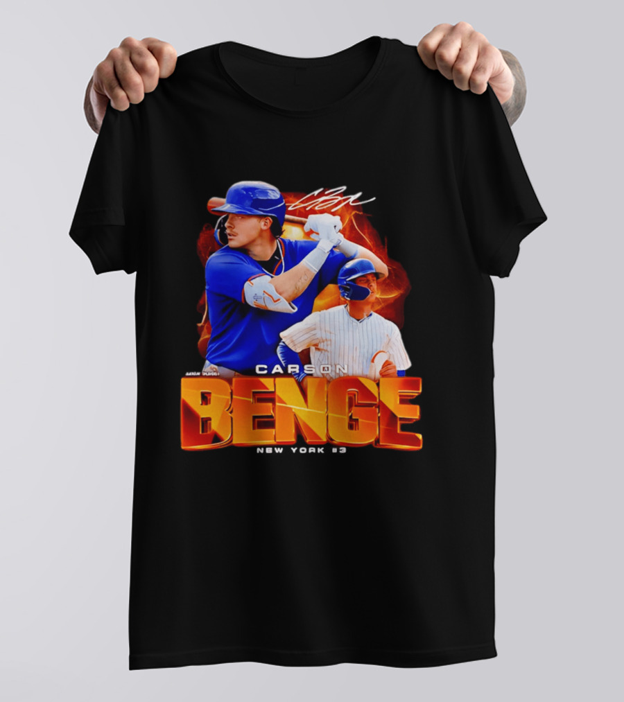 Carson Benge New York Mets NYM Baseball Collage T-Shirt