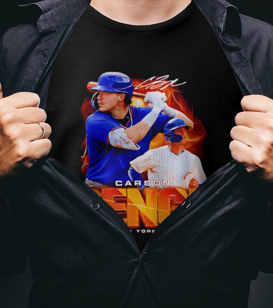 Carson Benge New York Mets NYM Baseball Collage T-Shirt