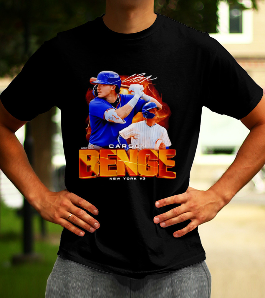 Carson Benge New York Mets NYM Baseball Collage T-Shirt