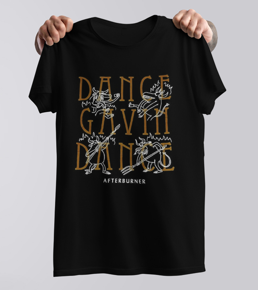 Dance Gavin Dance Afterburner Text Distressed Yellow Band Merch T-Shirt