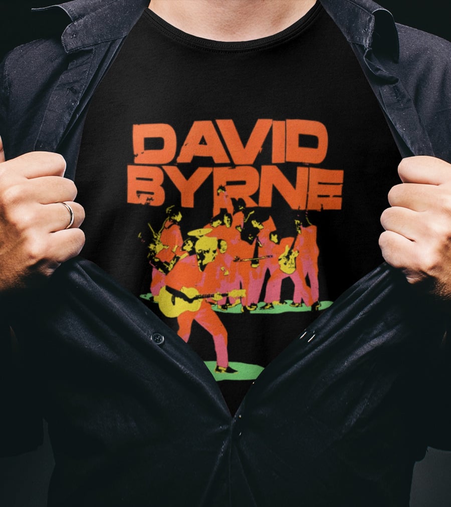 David Byrne Colorful Psychedelic Performance T-Shirt