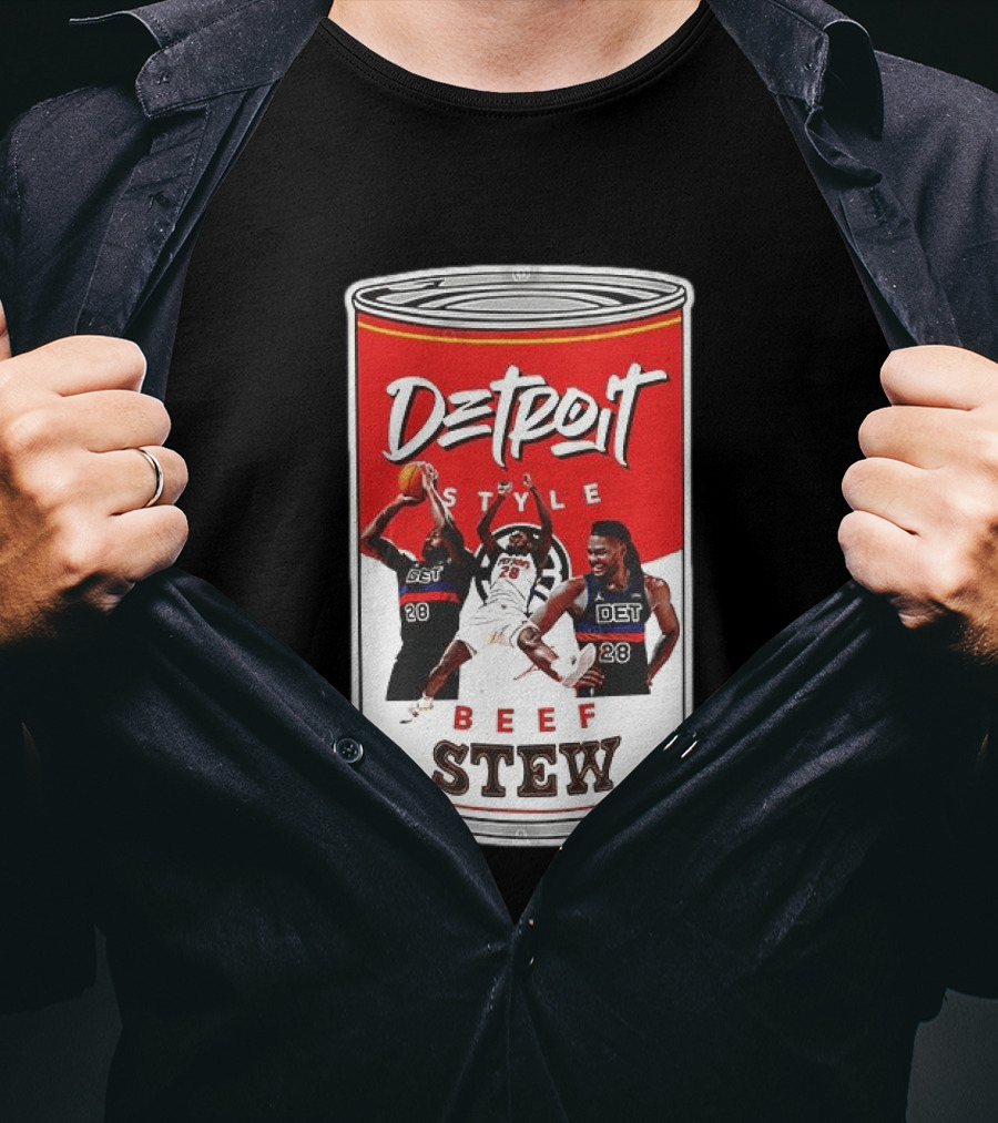 Detroit Style Beef Stew Basketball Can 28 T-Shirt