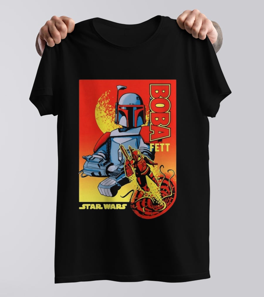 Star Wars Boba Fett Sarlacc Escape Retro Comic T-Shirt