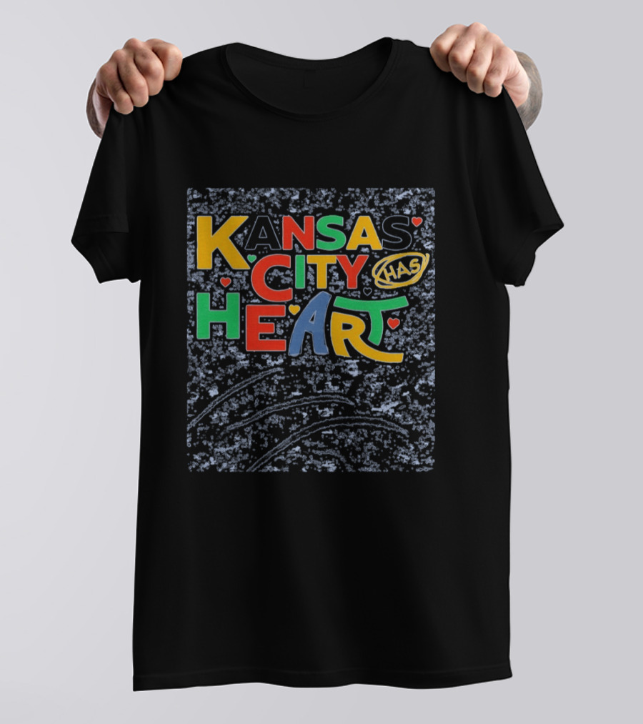 Kansas City Has Heart Colorful Typography With Hearts T-Shirt