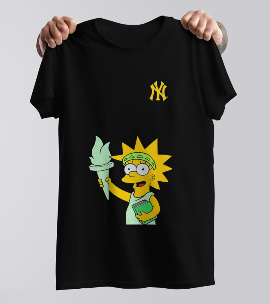 New York Yankees Simpsons Lisa Statue Of Liberty 2026 Iconic Collaboration T-Shirt