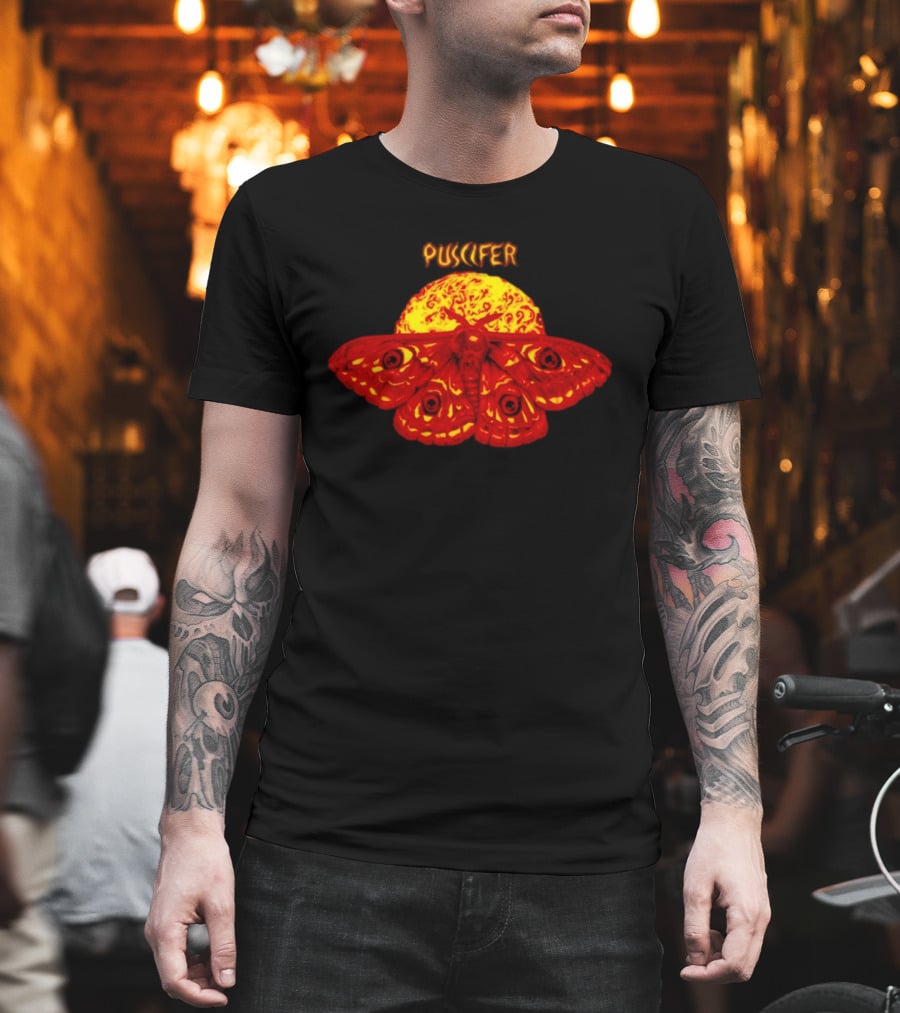 Puscifer April 4 2026 Boston MA Tour Fire Moth Sunburst T-Shirt