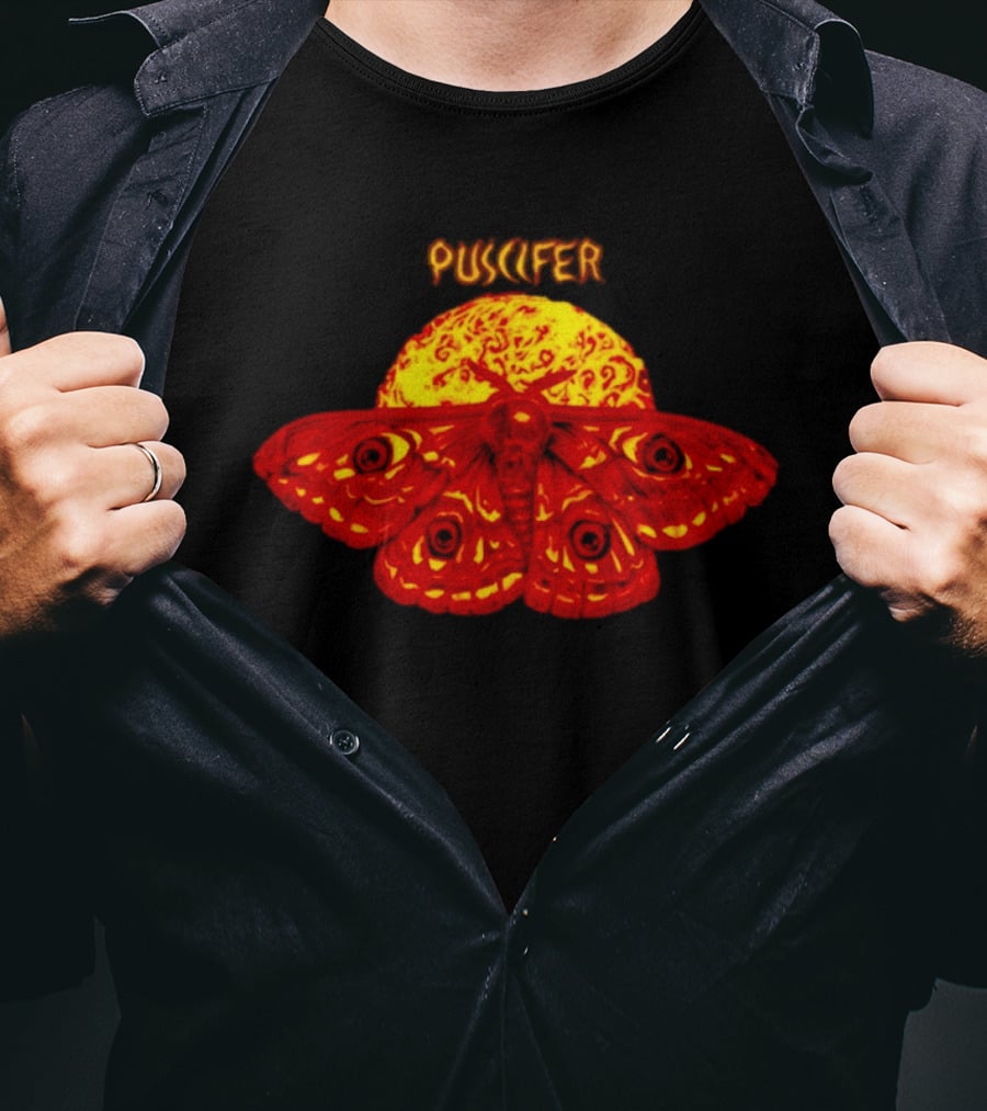 Puscifer April 4 2026 Boston MA Tour Fire Moth Sunburst T-Shirt