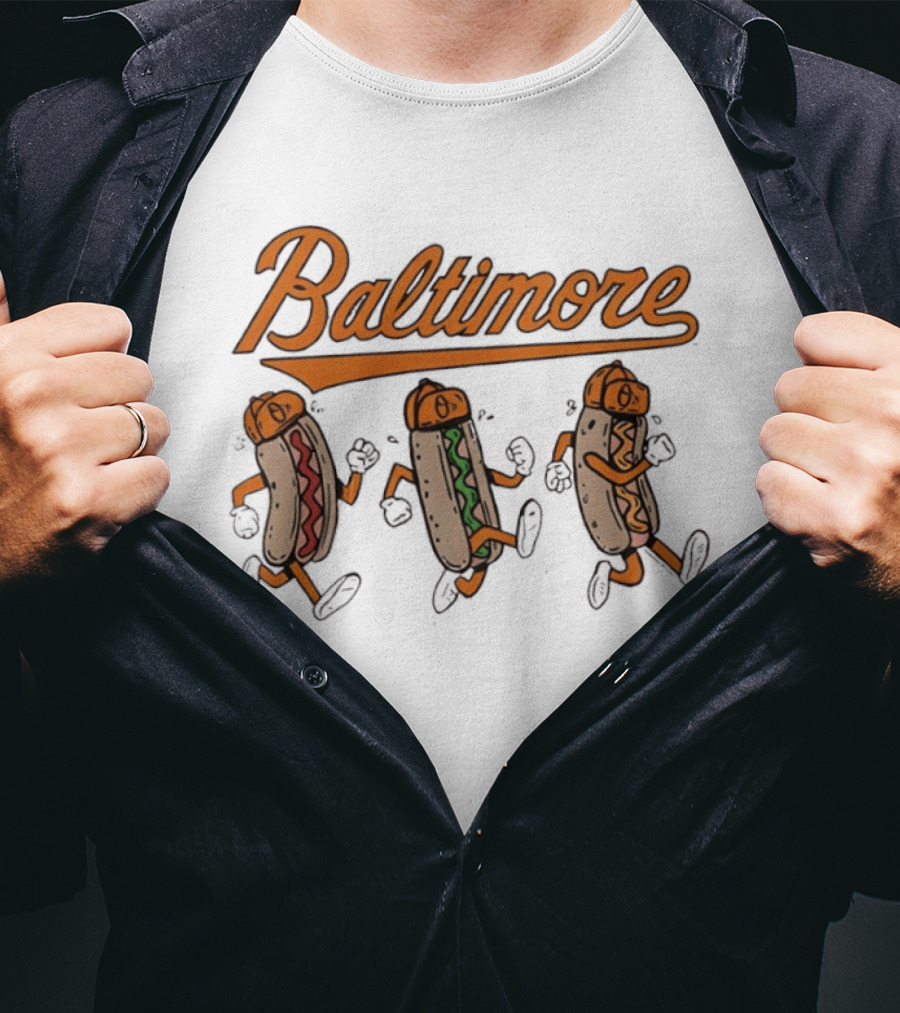 Baltimore Orioles Dancing Hot Dogs T-Shirt