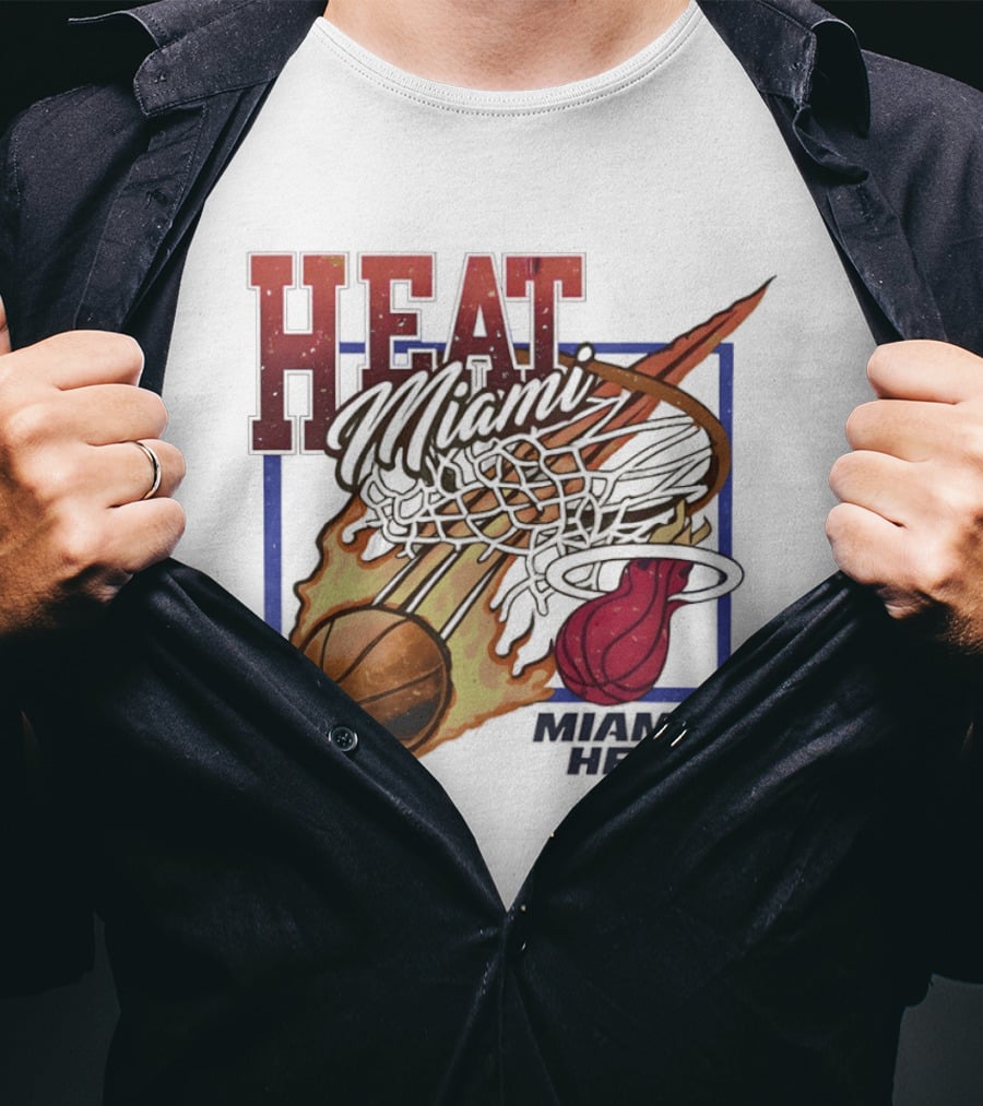 Bam Adebayo 83 Points Record Miami Heat Flaming Basketball GOAT Miami Heat T-Shirt