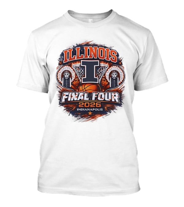 Illinois Fighting Illini Basketball Final Four 2026 Indianapolis Iconic I Logo And Native American T-Shirt
