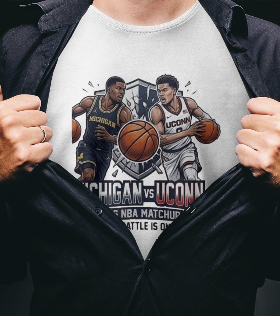 Michigan Vs UConn 2026 NBA Matchup The Battle Is On T-Shirt