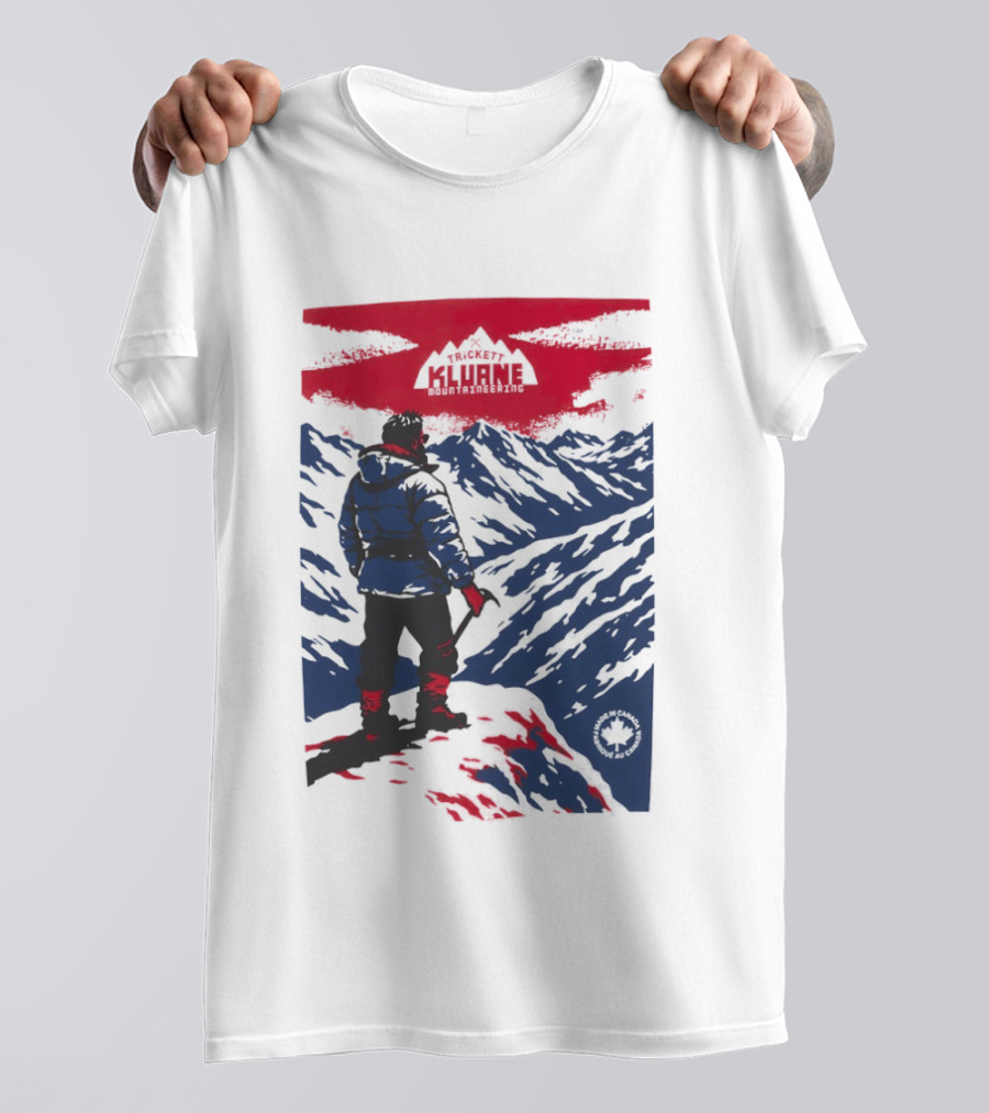 Kluane Mountaineering Adventure By Trickett Featuring Majestic Mountain Landscape T-Shirt