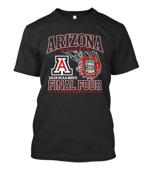 Arizona Wildcats 2026 NCAA Men's Final Four Indianapolis Basketball Hoops Action T-Shirt