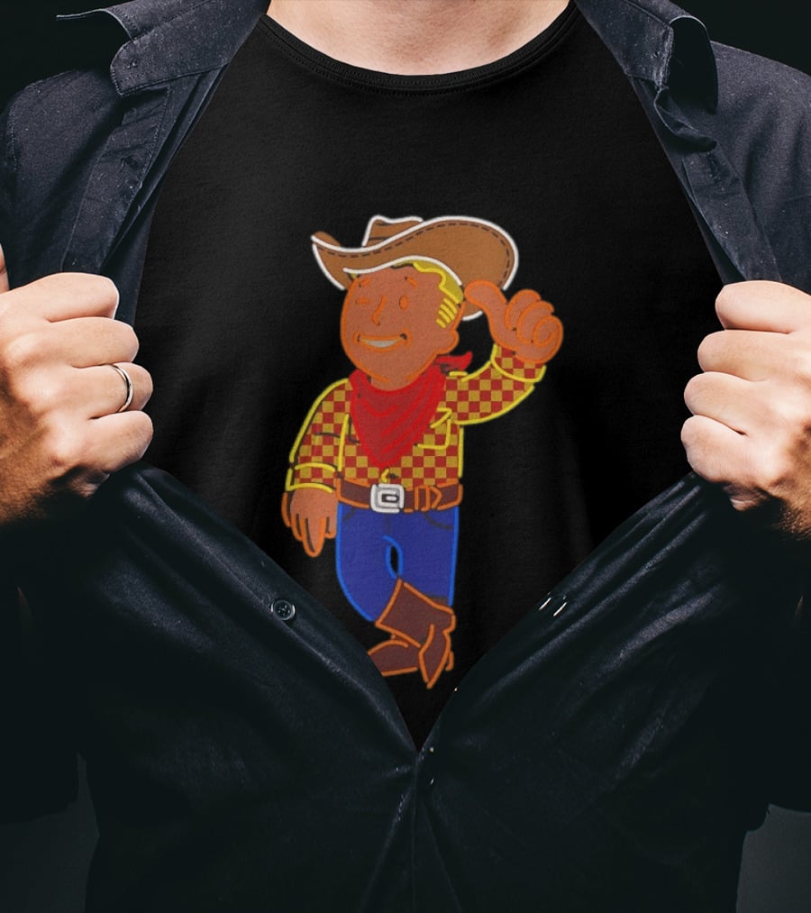 Fallout New Vegas Vault Boy Cowboy Woody T-Shirt