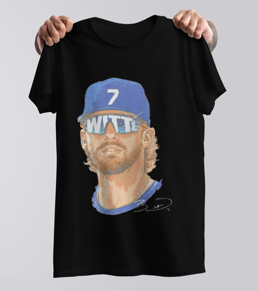 Bobby Witt Jr Kansas City Royals Sunglasses Blue Cap Number 7 T-Shirt