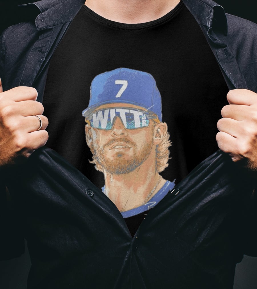 Bobby Witt Jr Kansas City Royals Sunglasses Blue Cap Number 7 T-Shirt